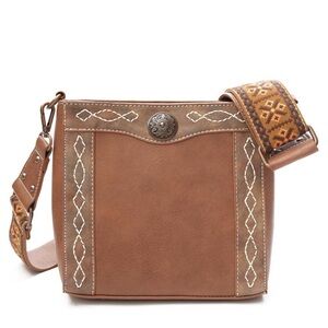 Blazin Roxx Tan Crossbody Bag with Embroidery